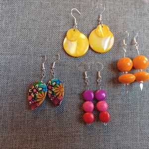 4 pairs vibrant summer earrings!